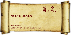 Mitiu Kata névjegykártya
